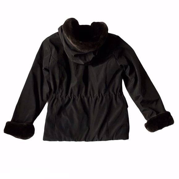 Andrew Marc Girls Winter Jacket Coat M 10-12 Faux Fur BLACK Winter EUC - Picture 6 of 16